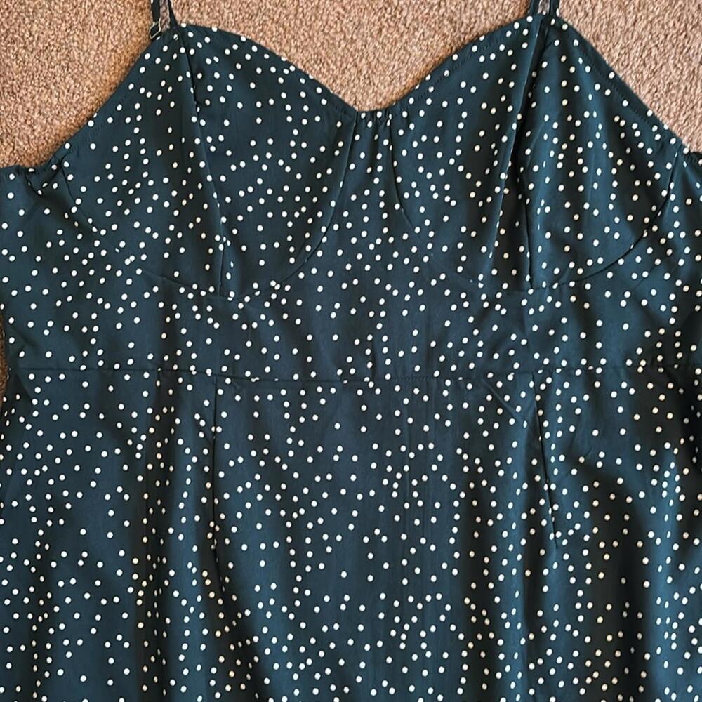 SHEIN green and White Polka Dot Midi Dress - Picture 2 of 7